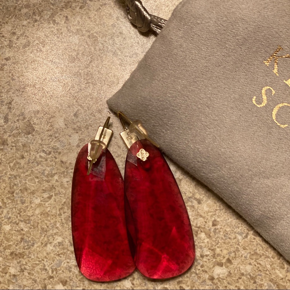 Kendra Scott Marty Drop Earrings in Red